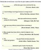 Fill in the Blanks with a Proper Noun - noun - Second Grade