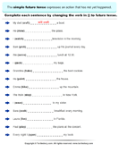 Change the Verbs to Future Tense Form - verb - Third Grade