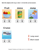 Identify the Long or Short Vowel in Words - phonics - First Grade