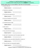 Read each Sentence and Choose Subject Pronouns