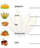 Thanksgiving Vocabulary - thanksgiving - First Grade