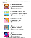 Choose the Sentence with the Correct Preposition - preposition - First Grade