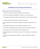 Identifying Correct Synonym Pair Part 2 - antonyms-synonyms - Fourth Grade