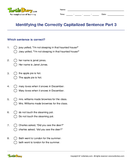 Identifying the Correctly Capitalized Sentence Part 3 - capitalization - Third Grade
