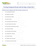 Forming Compound Words with the Help of Clues Part 1 - compound-words - Second Grade