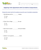 Applying Verb Agreement with Correlative Conjunctions - conjunction - Fifth Grade