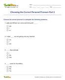 Choosing the Correct Personal Pronoun Part 3 - pronoun - Fifth Grade