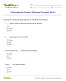 Choosing the Correct Personal Pronoun Part 2 - pronoun - Fourth Grade