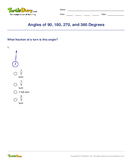 Angles of 90, 180, 270, and 360 Degrees - angles - Fourth Grade
